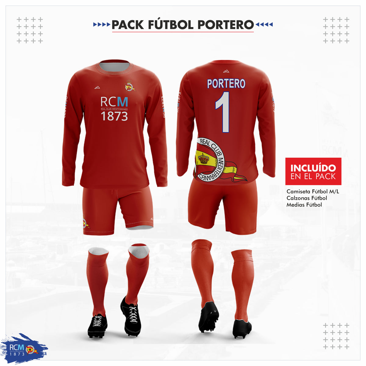 PACK FÚTBOL PORTERO RCM