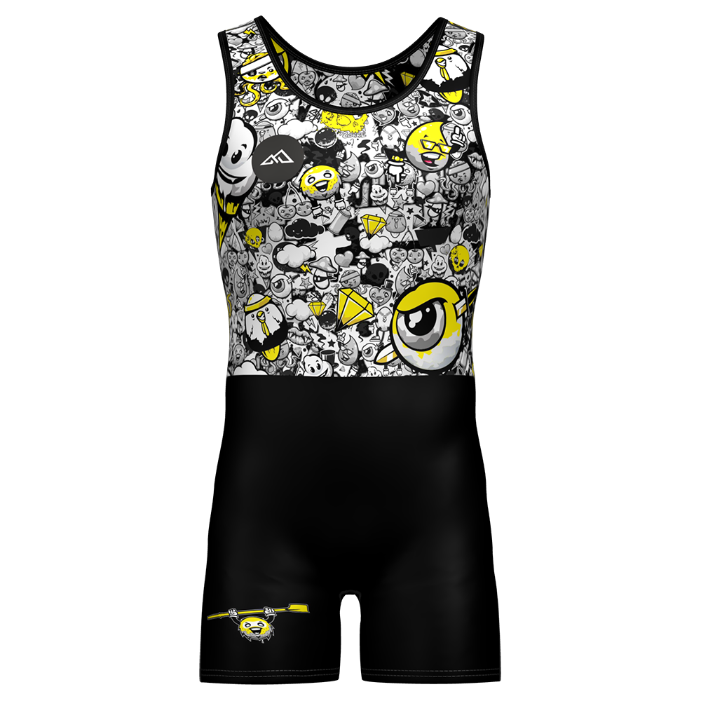 COMBINAISON D’AVIRON GRAFFITI JAUNE
