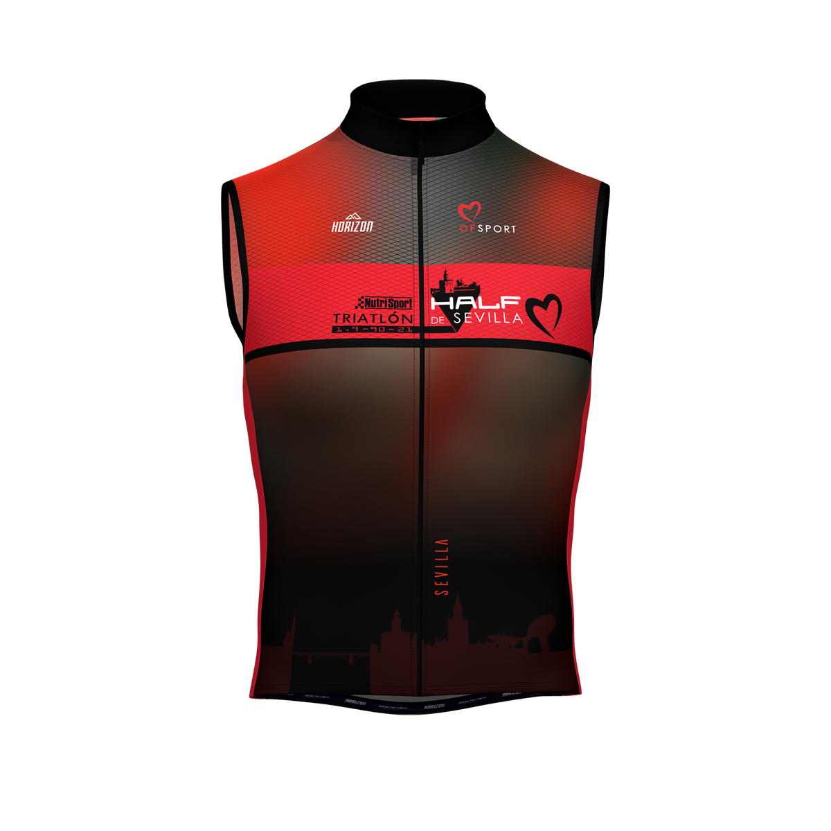 CHALECO CORTAVIENTOS  &#39;OF SPORT&#39; - HALF TRIATLON SEVILLA - HORIZON SPORT WEAR