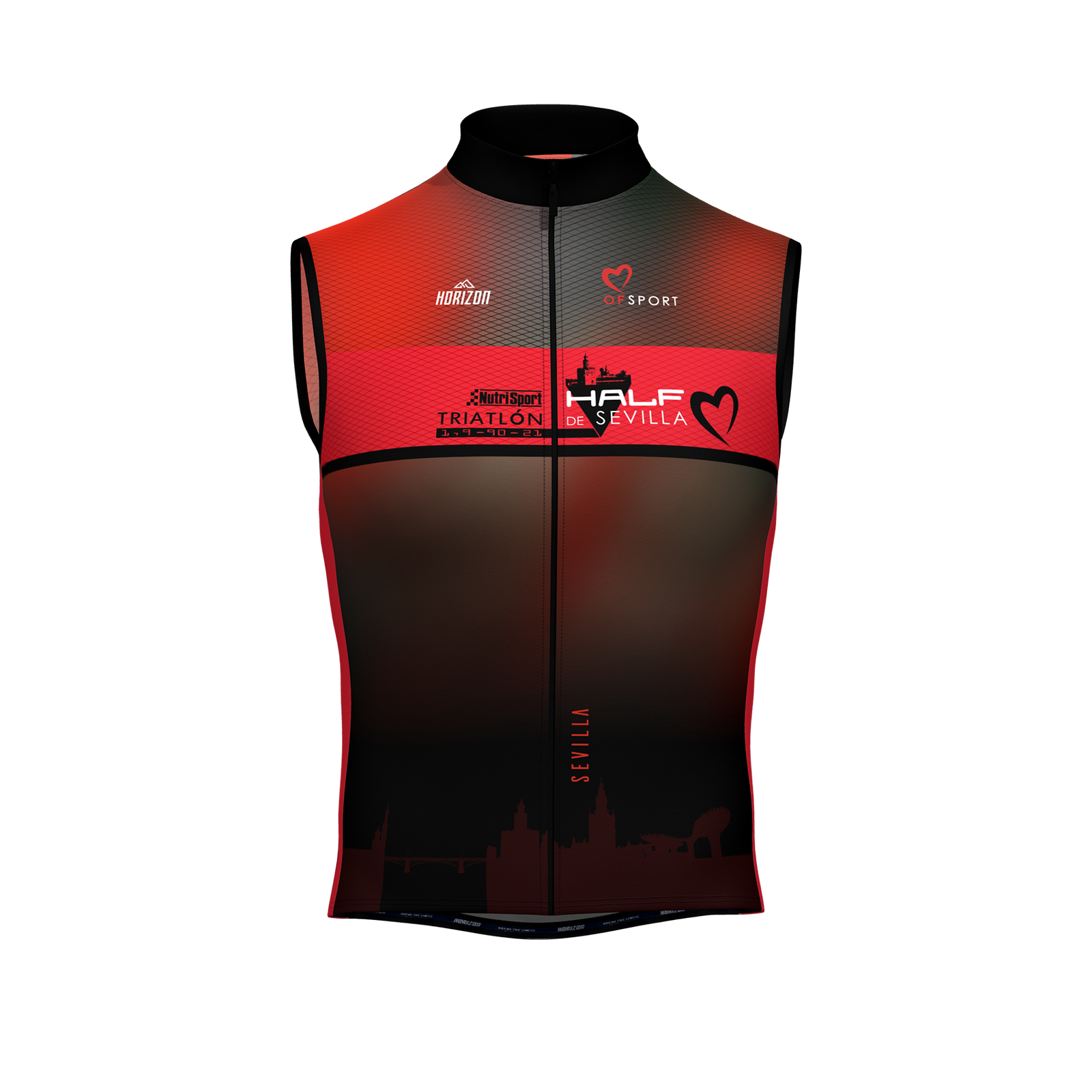 CHALECO CORTAVIENTOS  'OF SPORT' - HALF TRIATLON SEVILLA - HORIZON SPORT WEAR