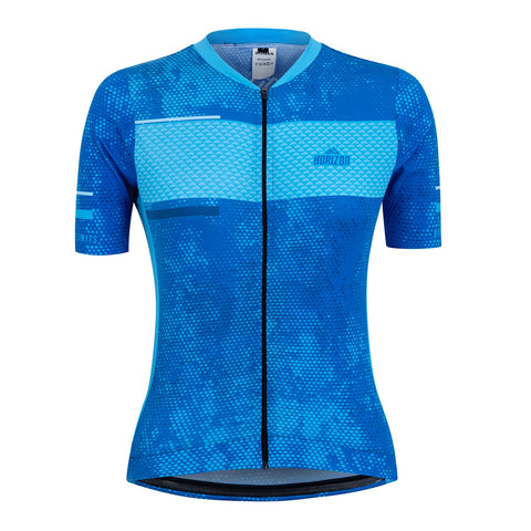 WOMEN'S MASKAR BTT M/SHORT JERSEY ALPINE BLUE - SLIM FIT